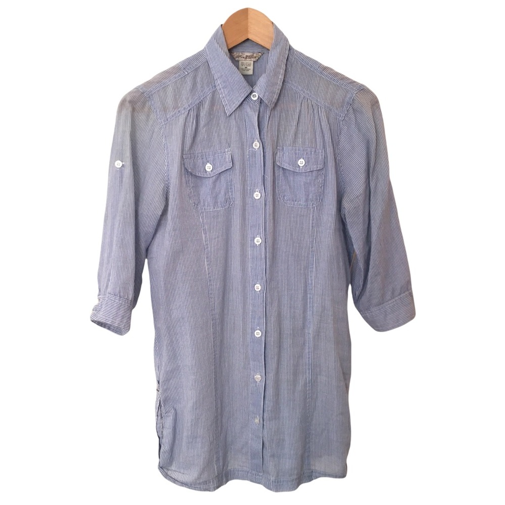 Vintage Striped Blue Button-Down Shirt